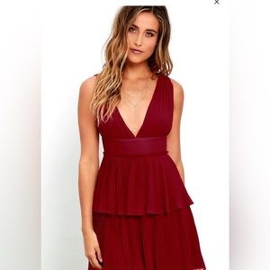 NWOT Lulu’s Deserved Adoration wine red dress